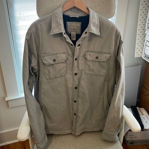 L.L. Bean Gray Fleece Lined Shirt Jacket Men’s M Reg